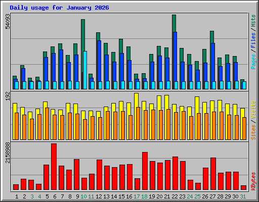 Daily usage for January 2026