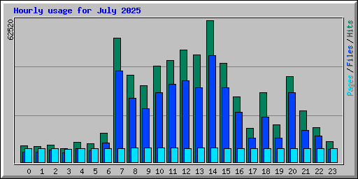 Hourly usage for July 2025