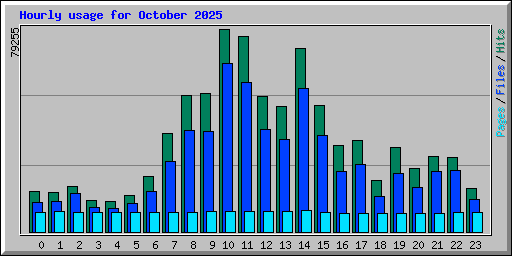 Hourly usage for October 2025